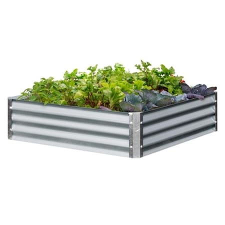 Earthmark EarthMark MGB-L023 Bajo Series 40 x 40 x 10 in. Square Galvanized Metal Raised Garden Bed MGB-L023